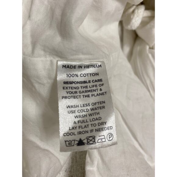 Hill House Women's White Eyelet Embroidered Short Flutter Sleeve Blouse Top XL - Picture 4 of 4